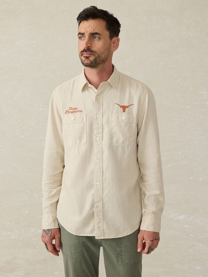 Faherty University of Texas Tried And True Chambray Workshirt