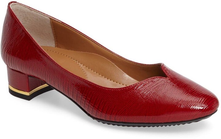 red small block heels