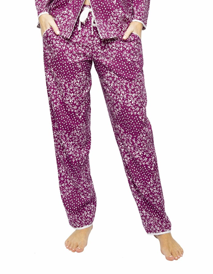 Cyberjammies Nova 4580 Womens Cream Mix Berry Floral Print Pyjama Pant