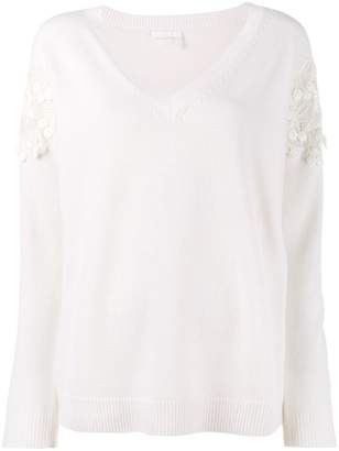 Chloé cherry lace trimmed jumper