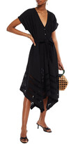 Thumbnail for your product : Jets Lattice-trimmed Belted Cotton-voile Beach Dress