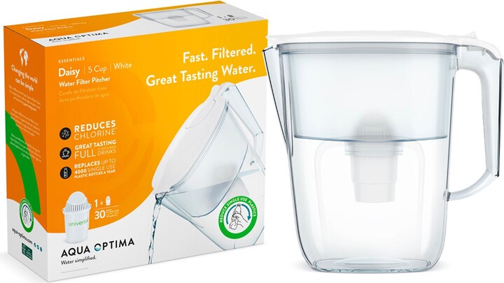 Aqua Optima 94oz. Water Universal Filter Daisy Pitcher