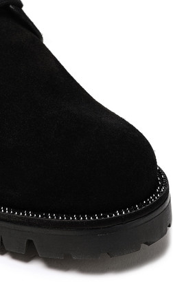 Rene Caovilla Rene' Caovilla Lace-up Embellished Suede And Leather Ankle Boots