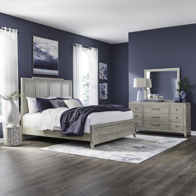 Rosalind Wheeler Aathan Panel Bed Dresser & Mirror Bedroom Set