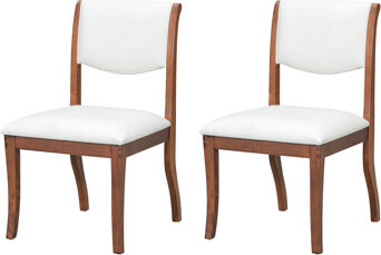 Alcott HillÂ® Upholstered Dining Chairs Of 2 With Walnut Finish - Traditional Fabric Side Featuring Solid Hardwood Frame, Curved Design, Comfortable Cushions And Er
