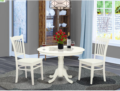 August Grove Wolken Rubberwood Solid Wood Dining Set