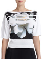 Thumbnail for your product : Carolina Herrera Digital-Print Flower Sweater