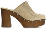 Thumbnail for your product : Daniel Newark Beige Suede Fringed Clog