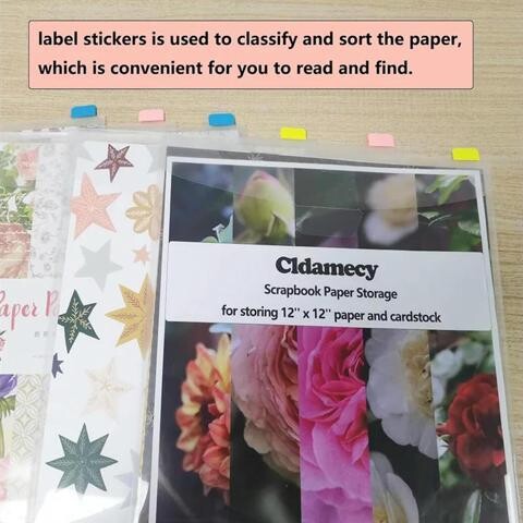 Traditions Generic 32Pcs Transparent Scrapbook Organizer Envelopes Pockets Sleeves For Storing 12X12inch With 60 Pcs el Stickers