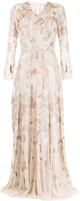 Shatha Essa sequin-embellished V-neck dress