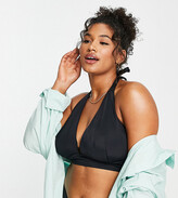 Thumbnail for your product : ASOS Curve ASOS DESIGN Curve mix and match halter plunge bikini top in black