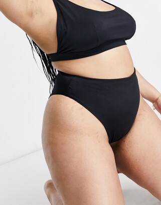 ASOS DESIGN Maya mix and match v high leg hipster bikini bottom in black