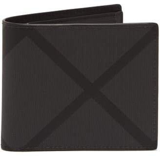 Burberry London Check Leather Trimmed Billfold Wallet - Mens - Grey
