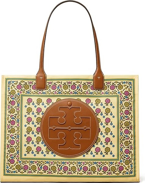 Tory Burch Ella Printed Tote (Ivory Floral Daisy Border) Tote Handbags -  ShopStyle