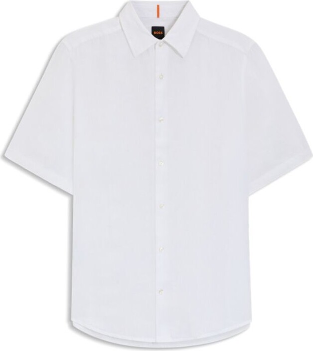 HUGO BOSS Regular-fit shirt in linen
