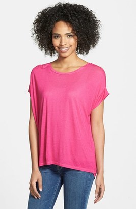 Halogen Modal & Linen Tee with Chiffon Inset Back
