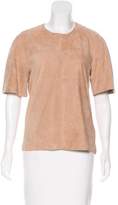 Thumbnail for your product : Victoria Beckham Suede Short Sleeve Top