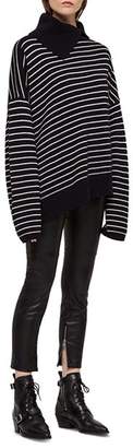 AllSaints Maddie Asymmetric Striped Sweater
