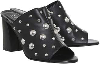 Office Harsh Studded Mules Black Silver Studs