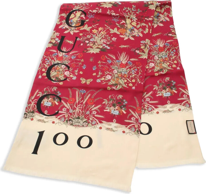 2010s Stall floral 100th anniversary scarf