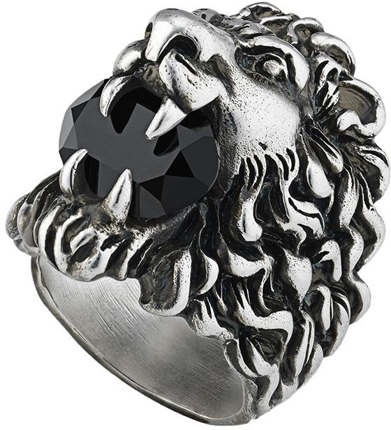 Gucci Lion head ring with crystal - ShopStyle Jewellery