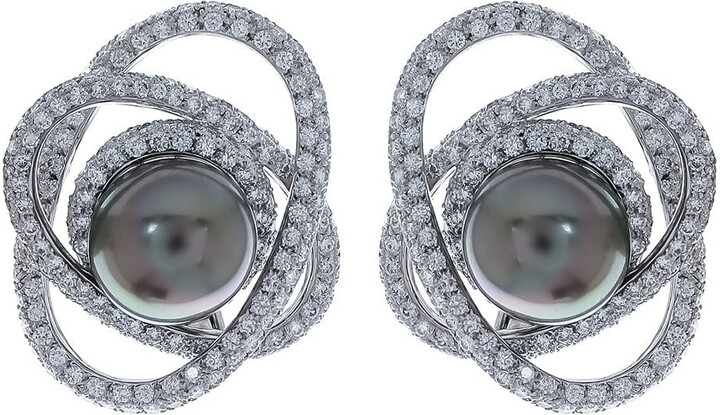 Assael Tahitian Pearl Diamond Earrings