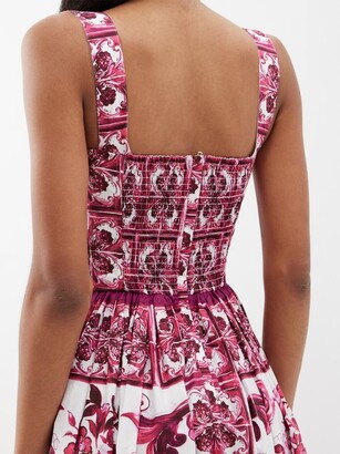Dolce & Gabbana Majolica-print Cotton-poplin Dress