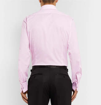 Tom Ford Pink Slim-fit Bib-front Cotton-voile Shirt - Pink
