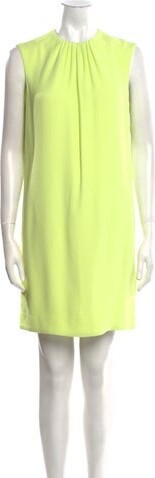 Lanvin Crew Neck Mini Dress w/ Tags Lanvin Shift Dress Green Sleeveless with Crew Neck Concealed Zip Closure at Back Designer