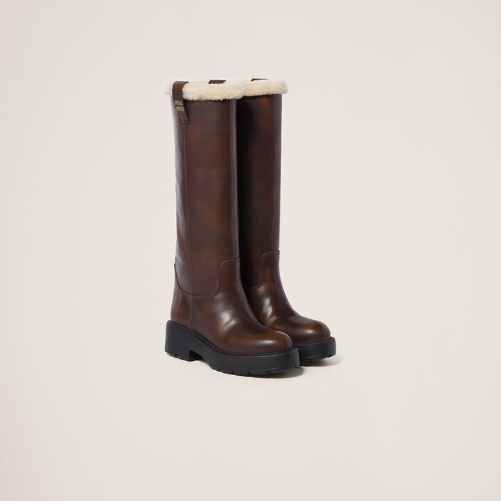 miumiu leather boots 29.0cm
