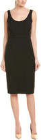 Thumbnail for your product : Narcisco Rodriguez Narciso Rodriguez Twill Silk-Trim Wool Sheath Dress