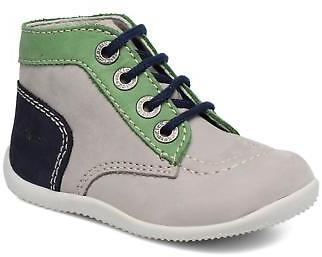 Kickers Kids's Bonbon Lace-Up Ankle Boots In Grey - Size Uk 5.5 Infant / Eu 22