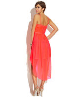 Thumbnail for your product : City Studio Juniors Spaghetti-Strap Sequin High-Low Dress