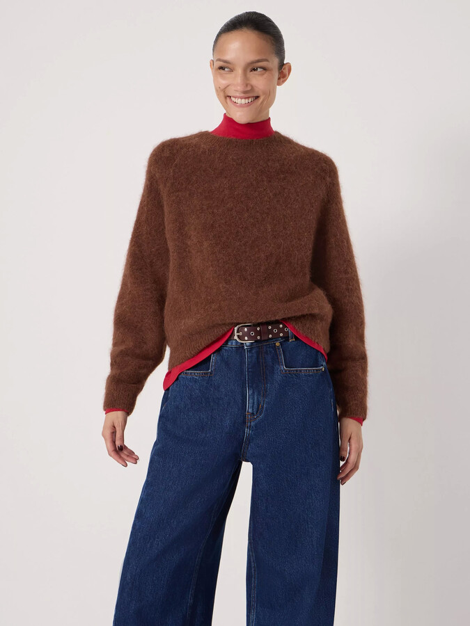 Hush Wool Blend Fluffy Crew Neck Jumper ShopStyle