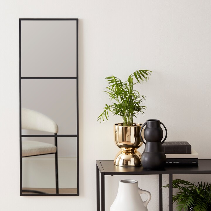 Dunelm Window Black Lines Mirror, 90x30cm Black ShopStyle