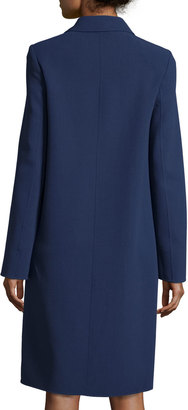 Michael Kors Collection Long-Sleeve Button-Front Reefer Coat, Indigo