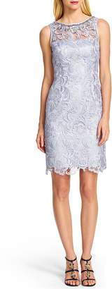 Adrianna Papell Embellished Lace Cocktail Dress