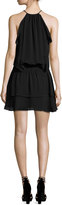 Thumbnail for your product : Parker Williame Sleeveless Silk Blouson Mini Dress, Black