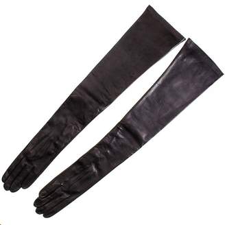 Black Long Leather Gloves