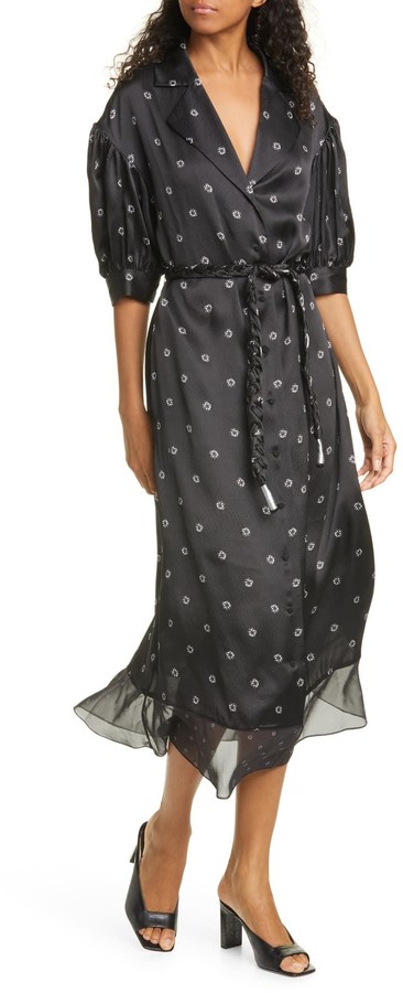 silk shirt dress midi