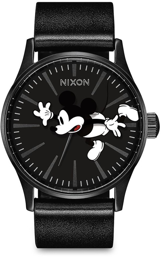 Disney Mickey Mouse Sentry Leather Watch for Adults by Nixon - ShopStyle