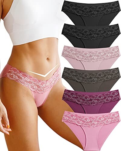 CUTE BYTE Seamless Underwear for Women Sexy No Show Bikini