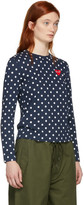 Thumbnail for your product : Comme des Garcons Play Navy Polka Dot Heart Patch T-Shirt