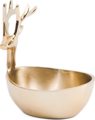 TJMAXX 8In Reindeer Bowl, Gold