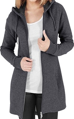 Cenlang Womens Warm Fuzzy Hoodies Long Sleeve Casual Loose Sherpa Pullover Fleece Hooded Sweatshirt Plus Size Winter Outwear Coat Jacket with Pockets 