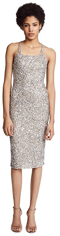silver fitted dress