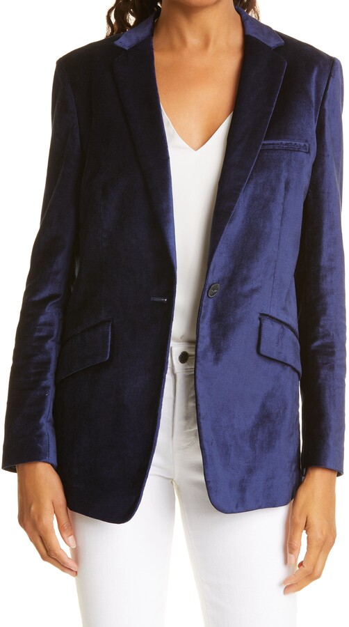 Womens Blue Velvet Blazer | Shop the world's largest collection of fashion  | ShopStyle