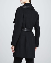 Thumbnail for your product : Elie Tahari Marina Leather-Trim Coat