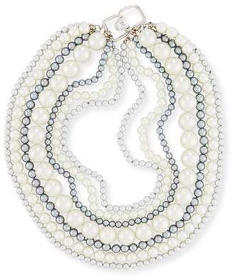 Kenneth Jay Lane Seven-Row Pearly Necklace
