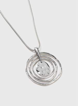 Evans Silver Hammered Circle Necklace